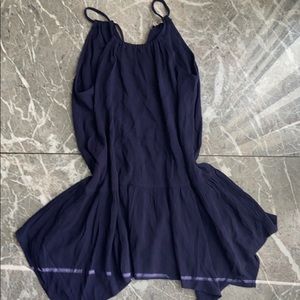 Cozy Casual Navy Blue Peplum-type Top